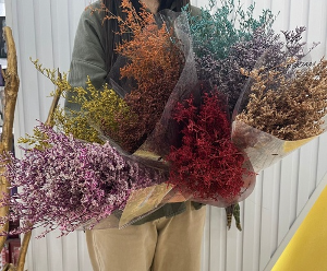 대용량 미스티블루 프리저브드 드라이플라워 꽃다발 DIY 하바리움 만들기 도매